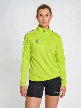 Damen Half Zip Sweat Hummel Core XK - Lime